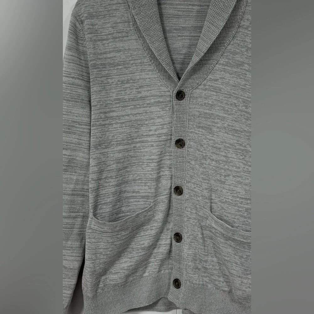 NWT Banana Republic Cardigan Sweater Men’s Large Gray Shawl Neck Button Up